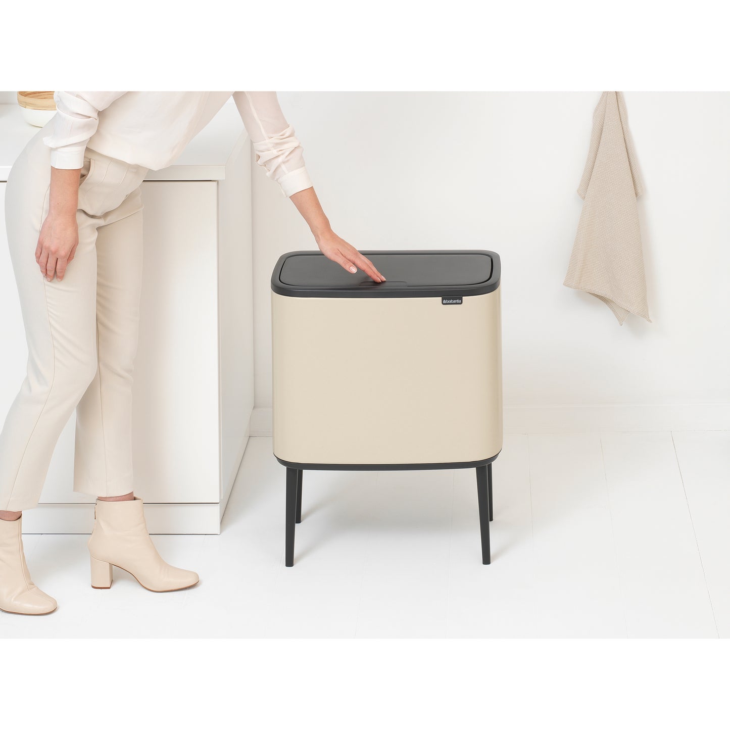 Bo Touch Bin 11 + 23L - Soft Beige