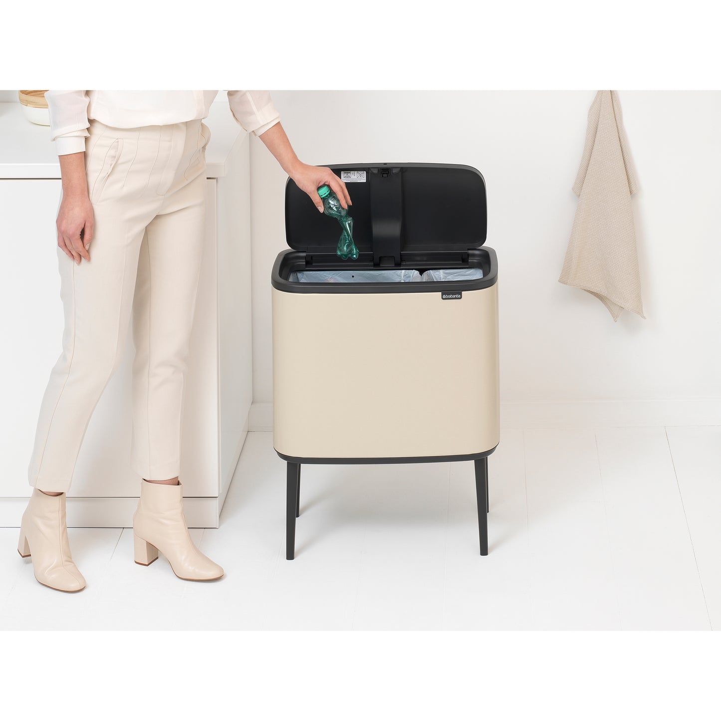 Bo Touch Bin 11 + 23L - Soft Beige