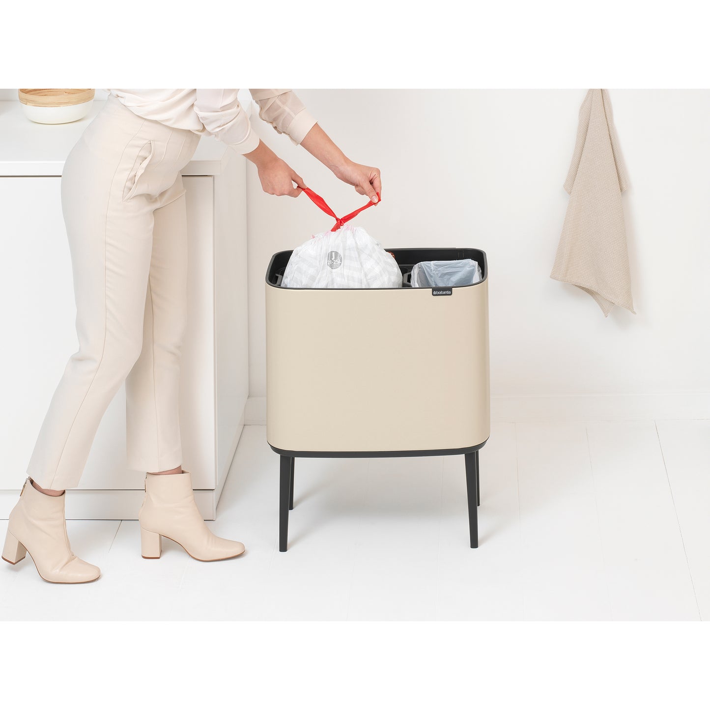 Bo Touch Bin 11 + 23L - Soft Beige