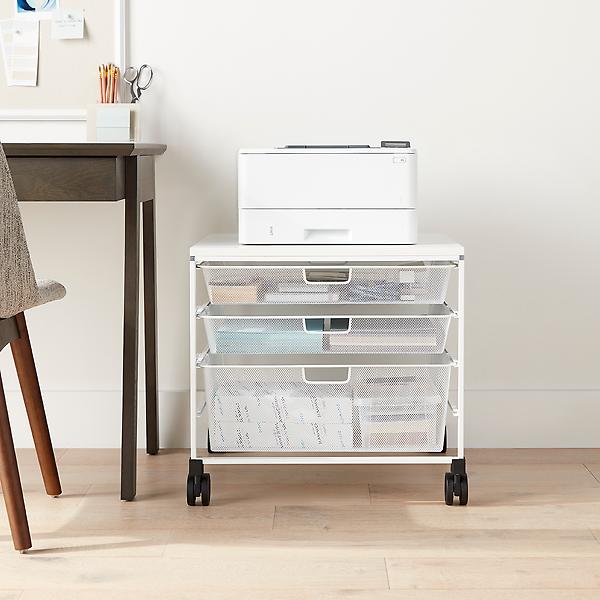 Elfa Mobile Mesh Drawers- Width 55cm Depth 54cm. Includes Casters