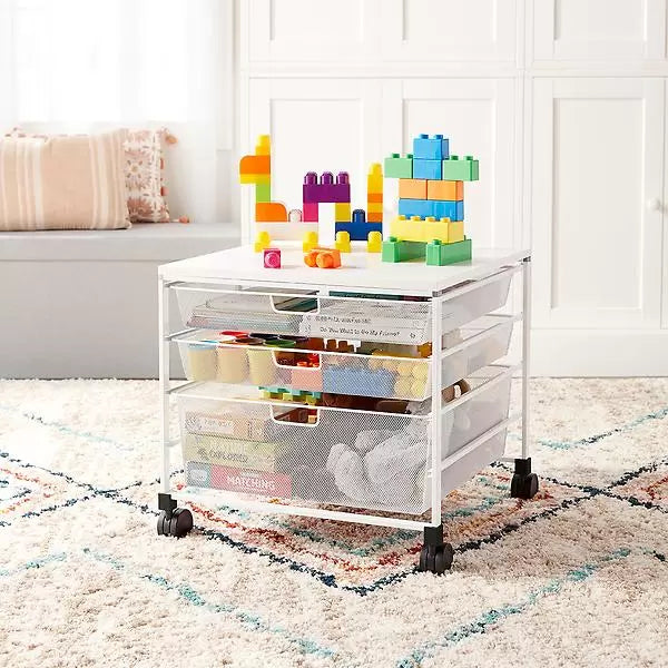 Elfa Mobile Mesh Drawers- Width 55cm Depth 54cm. Includes Casters