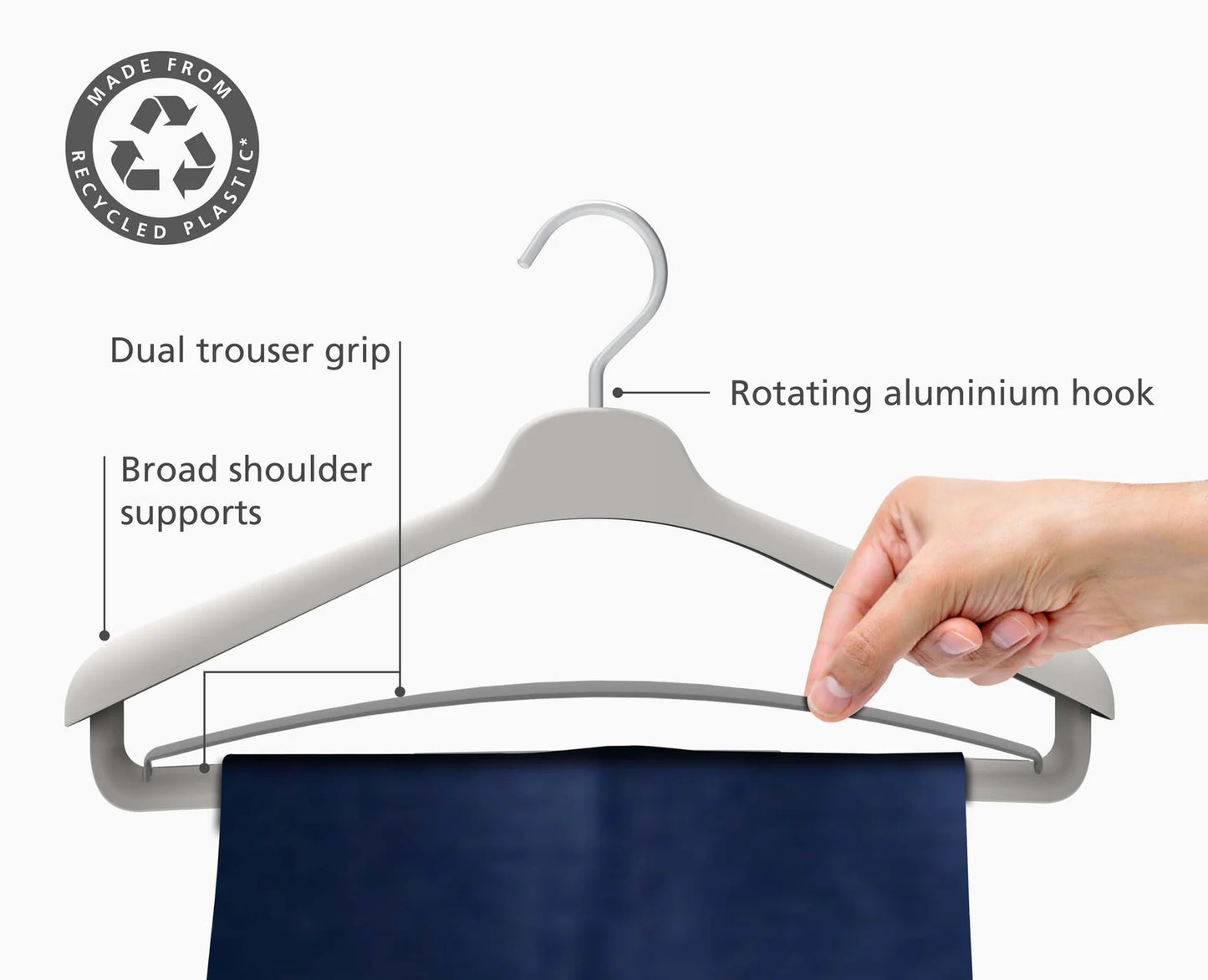 Orderly™ Set of 2 Ecru Suit & Coat Hangers