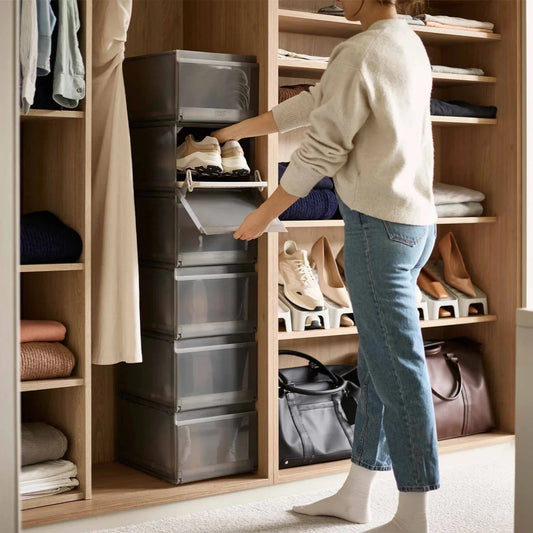 ShoeCase 6-piece Grey Shoe Storage Box