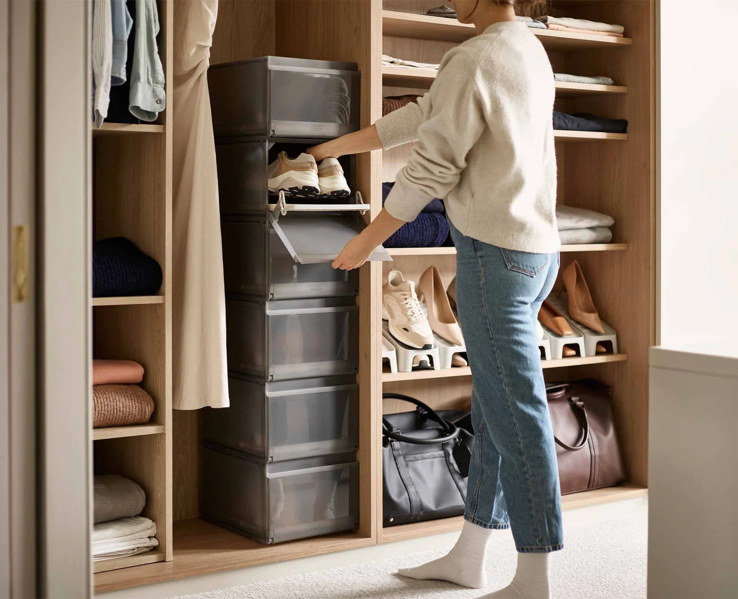 ShoeCase 6-piece Grey Shoe Storage Box