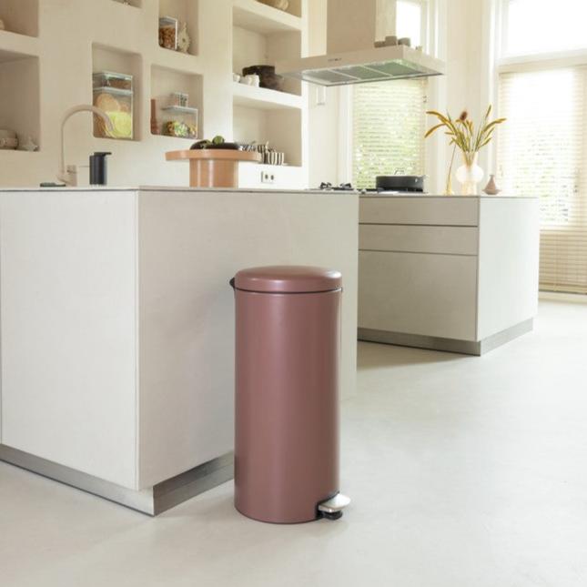 NewIcon Pedal Bin, 30L, Satin Taupe