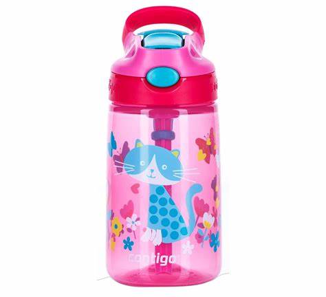 Gizmo Flip Kids Water Bottle With Straw 420ml - Cherry Cat