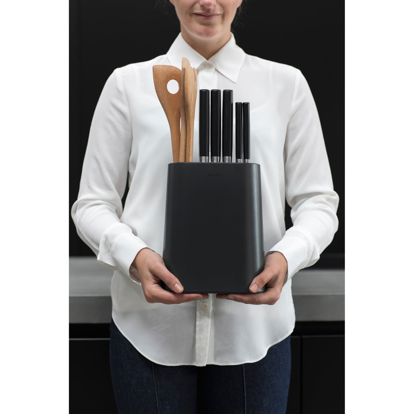 Profile Knife Block with Utensil Holder.