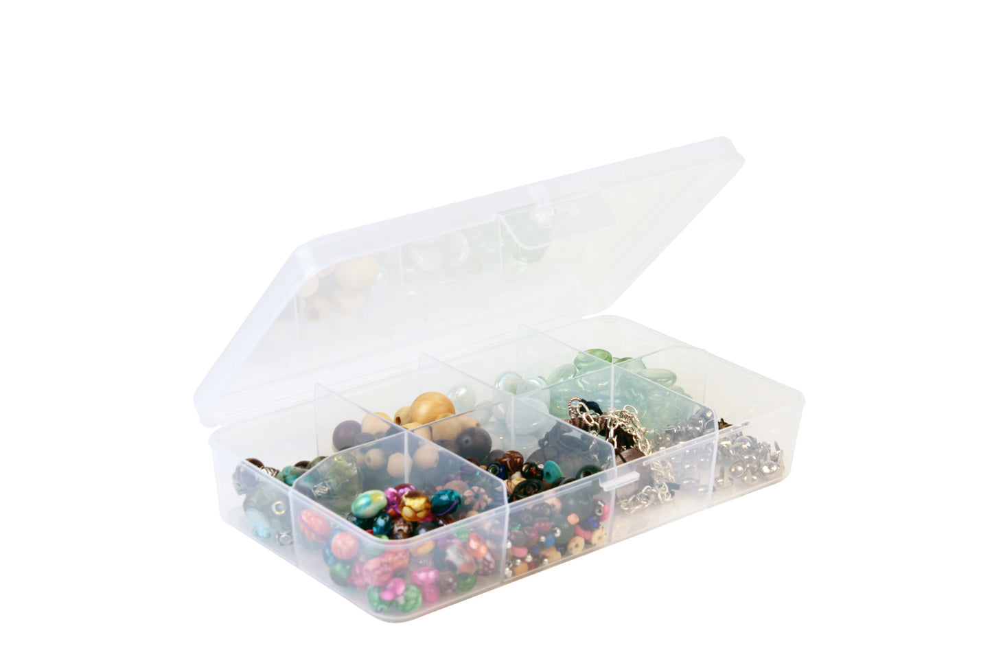 Q-Line Storage Box - 8 Compartments - Transparent