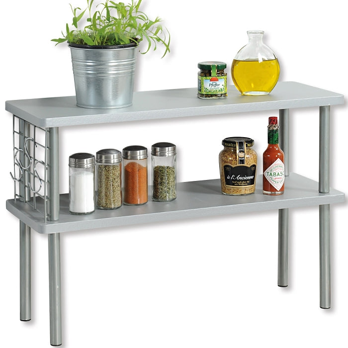 Slim Kitchen Shelf Two Tier- Grey