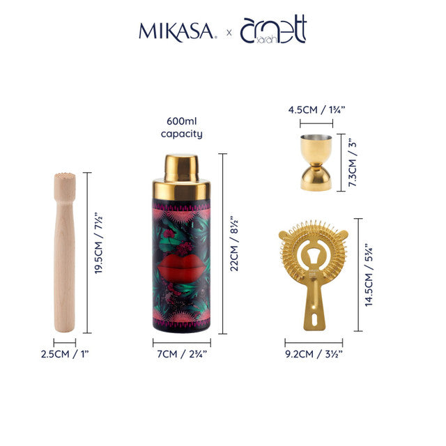 Mikasa x Sarah Arnett Cocktail Shaker Set, 4 Pieces