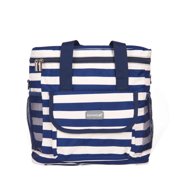 Nautical-Striped Cool Bag- Medium