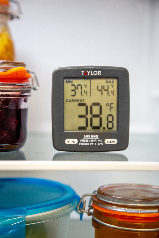 Taylor Pro Digital Fridge and Freezer Thermometer with Min / Max Temperature Display, Plastic