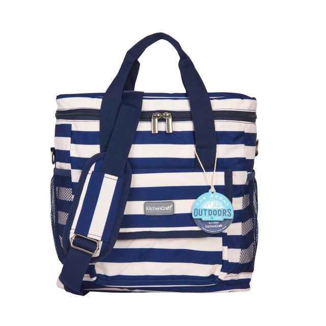 Nautical-Striped Cool Bag- Medium