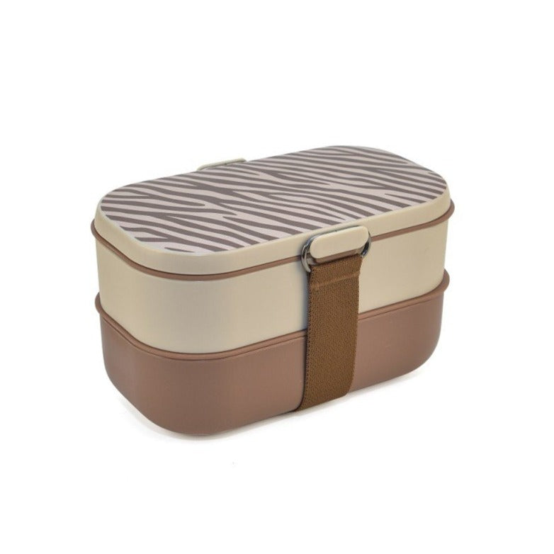 Lunchbox With Cutlery 1.35L - Zebra Brown