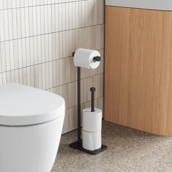 Cappa Toilet Paper Holder & Reserve-Black