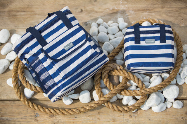 Nautical-Striped Cool Bag- Medium