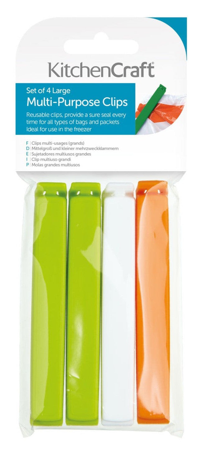 KitchenCraft Set of 4 Large Bag Clips