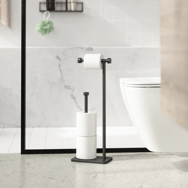 Cappa Toilet Paper Holder & Reserve-Black