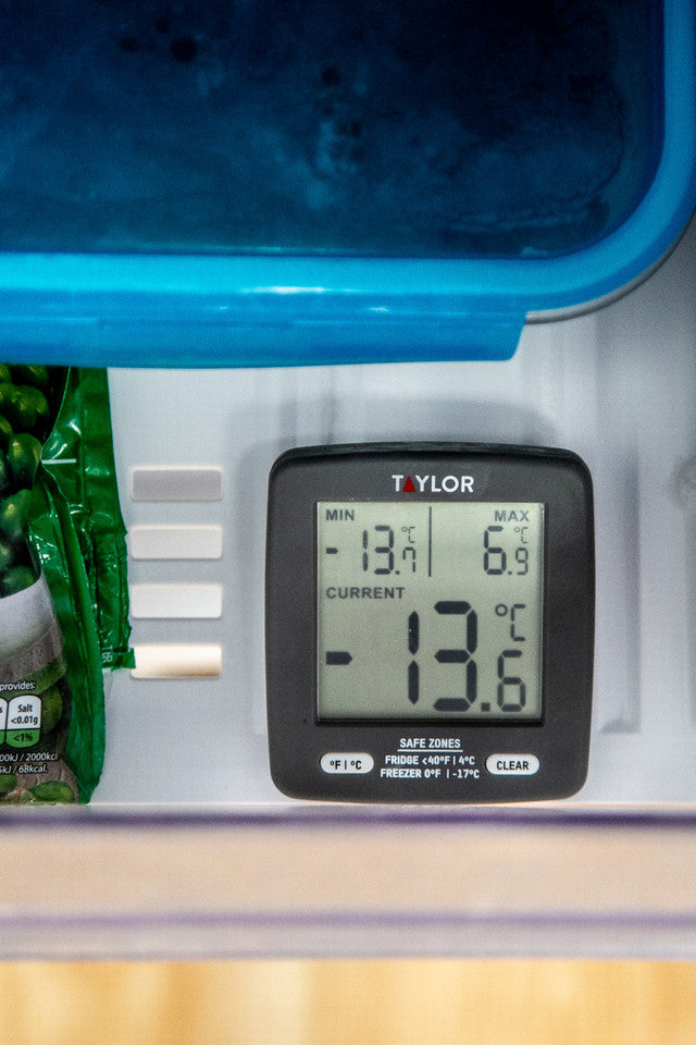 Taylor Pro Digital Fridge and Freezer Thermometer with Min / Max Temperature Display, Plastic