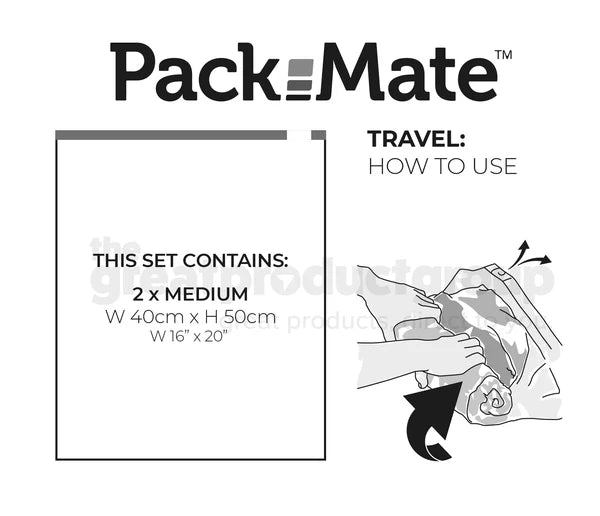 Set Of 2 Medium Travel Roll Storage Bags (40x50cm)