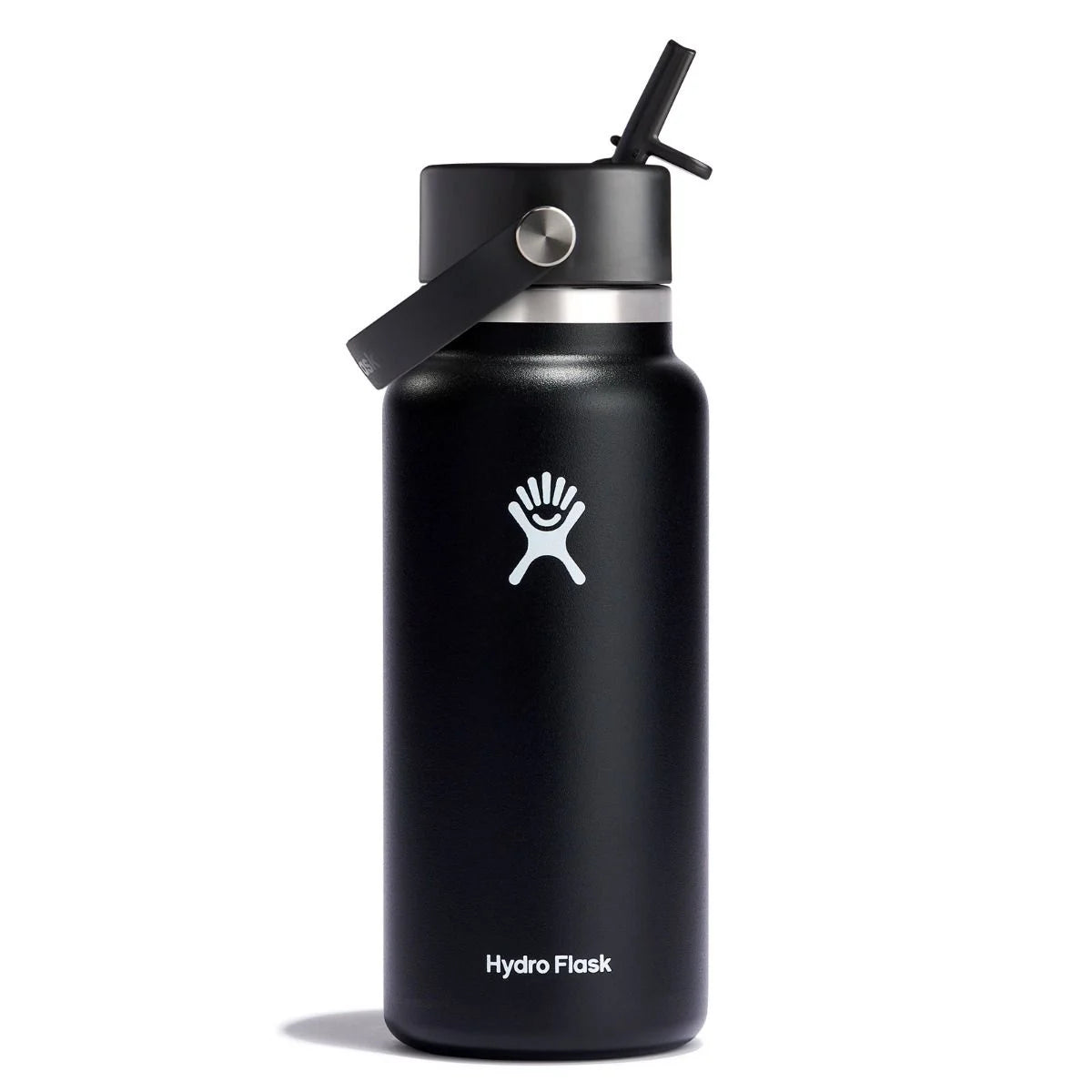 32 oz Wide Mouth with Flex Straw Cap- Black