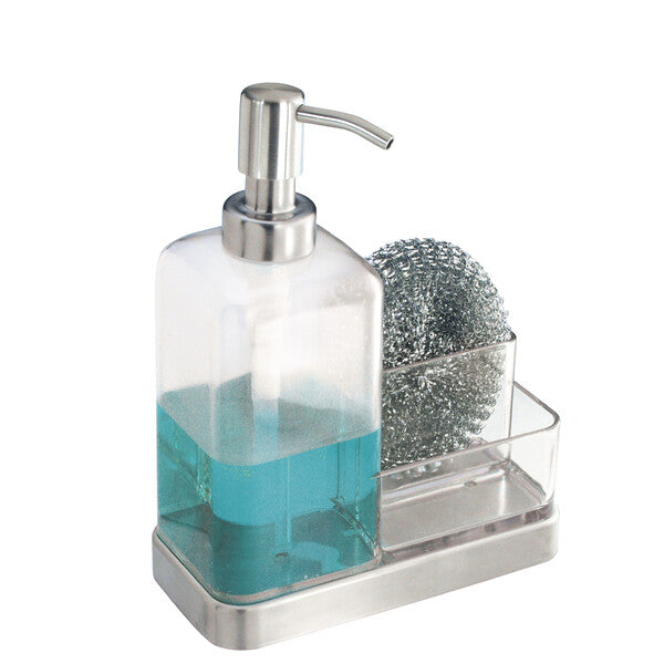 Forma Soap & Sponge Caddy - Stainless Steel/Clear