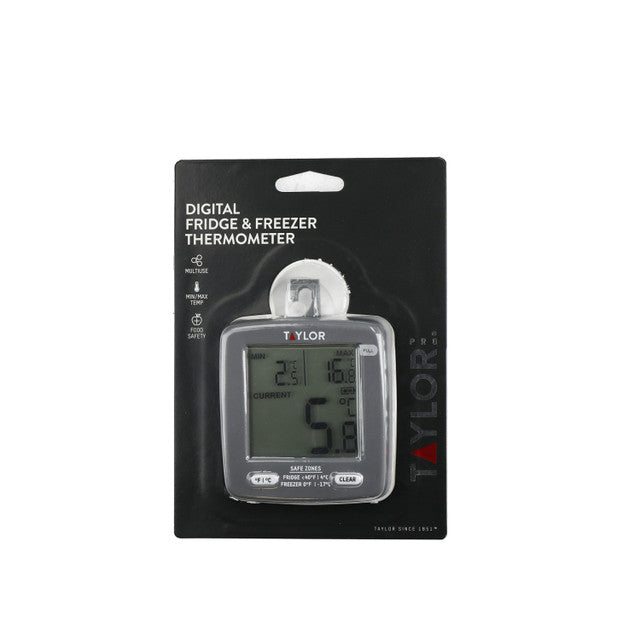 Taylor Pro Digital Fridge and Freezer Thermometer with Min / Max Temperature Display, Plastic