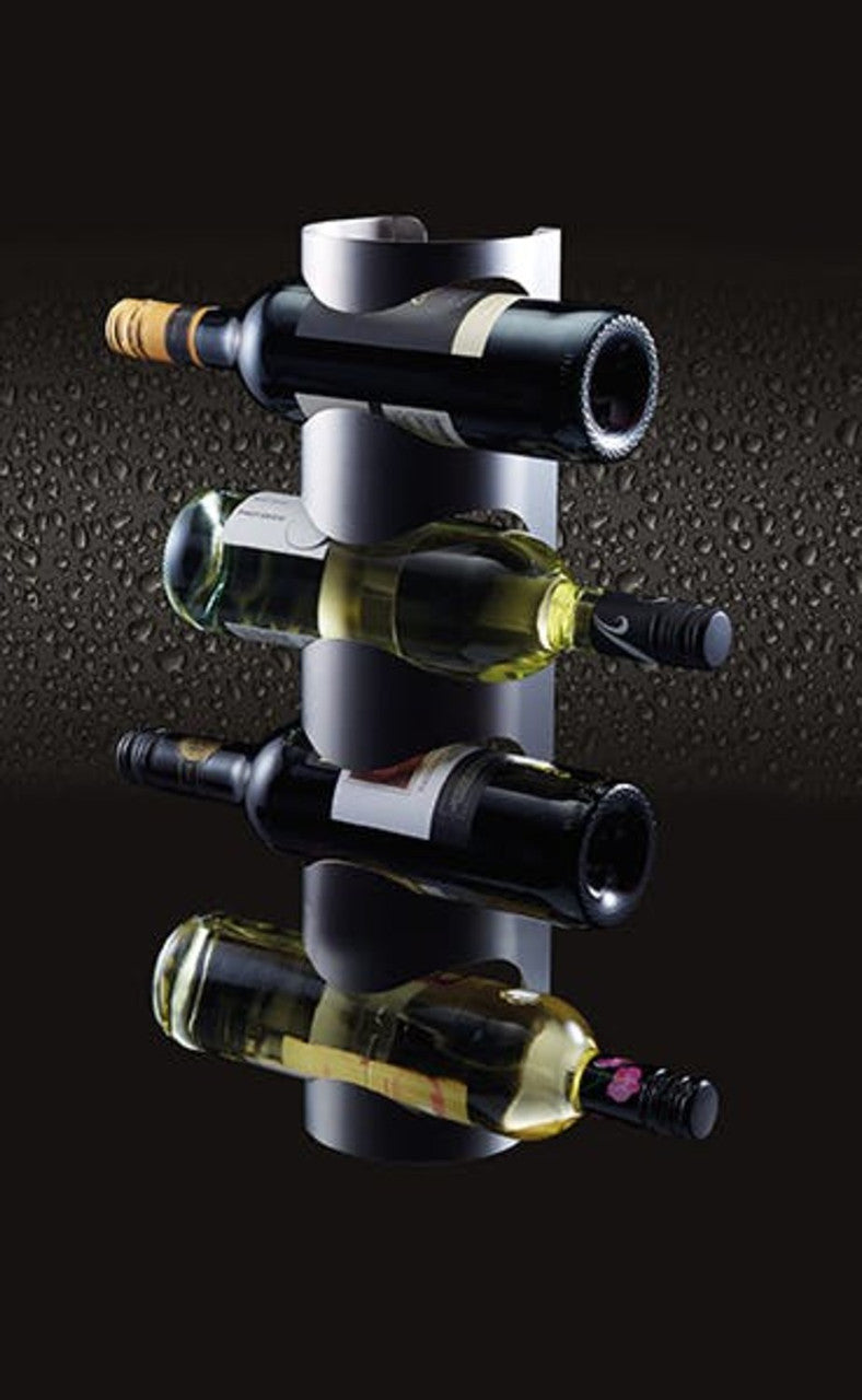 Wall Mounted Stainless Steel 4 Bottle Wine Rack