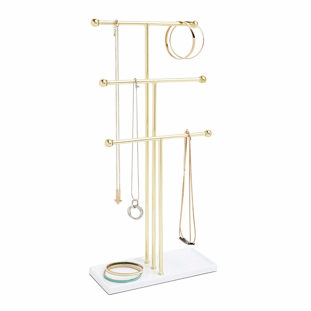 Trigem Jewellery Stand Brass - The Organised Store