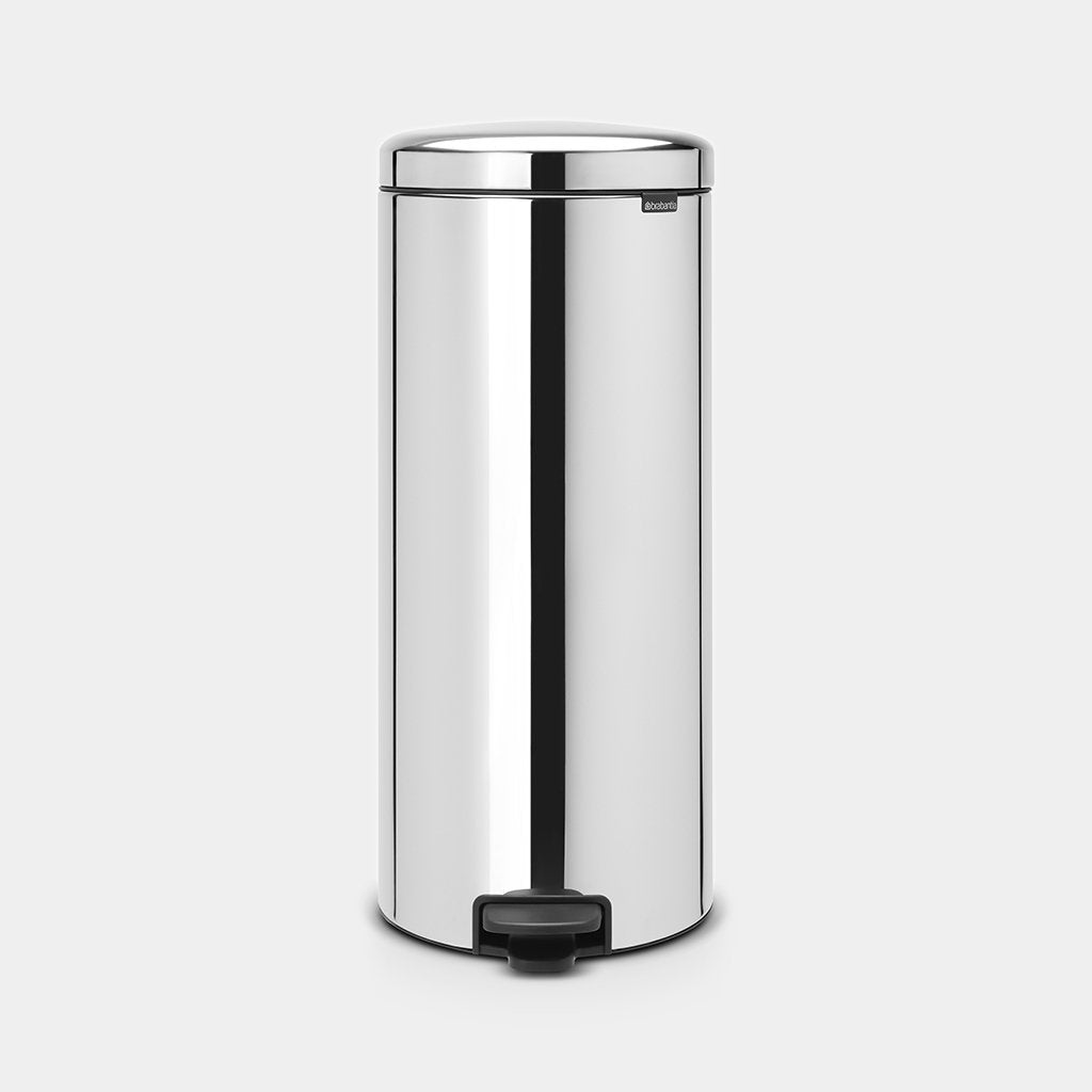 Pedal Bin 30L Matt Steel or Brilliant Steel - The Organised Store