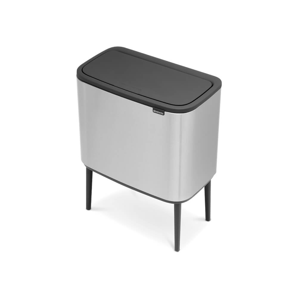 Bo Touch Bin With 2 Inner Buckets 11+23L Matt Steel - The Organised Store