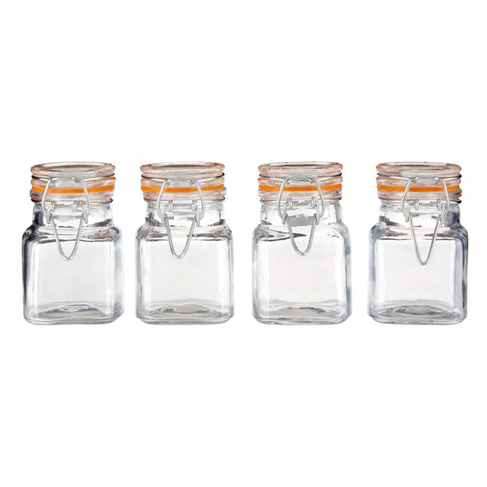 Luca Clip Top Lid Glass Jars Set Of 4