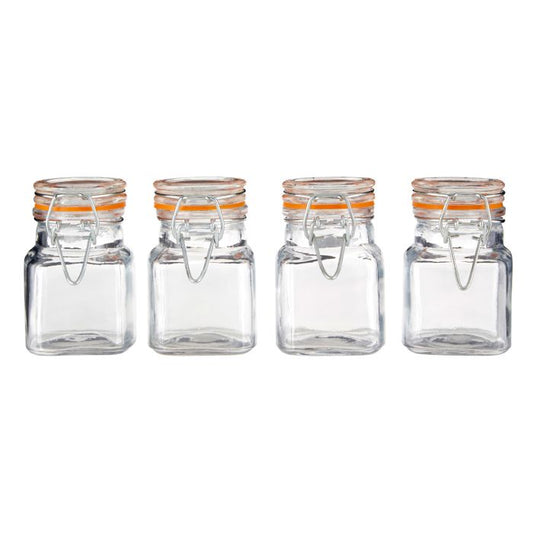 Luca Clip Top Lid Glass Jars Set Of 4