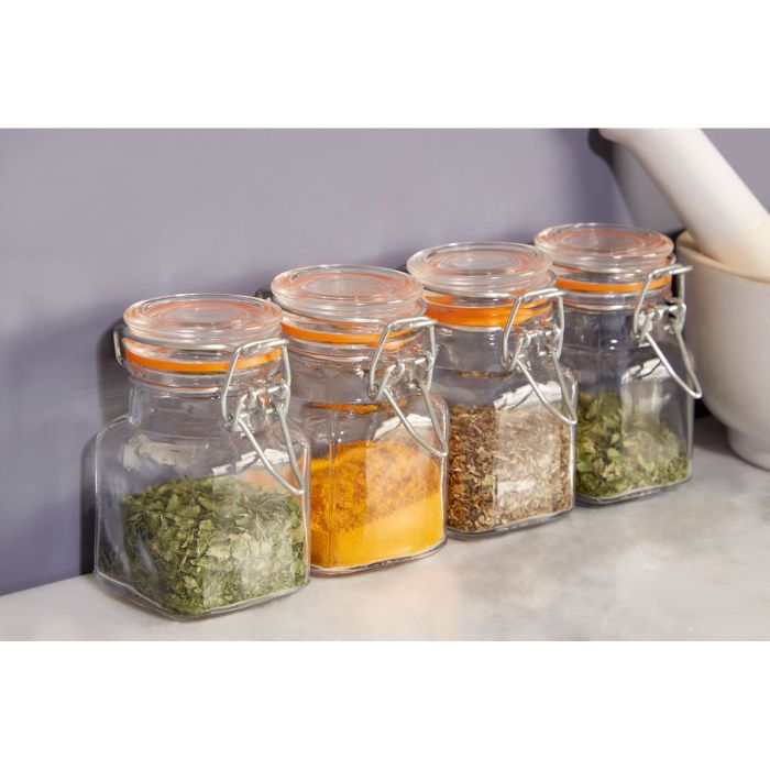 Luca Clip Top Lid Glass Jars Set Of 4