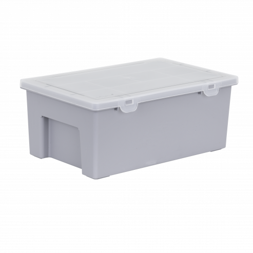 Organiser 5.04.01 38cm Box -19 Divisions 2 Trays -Grey