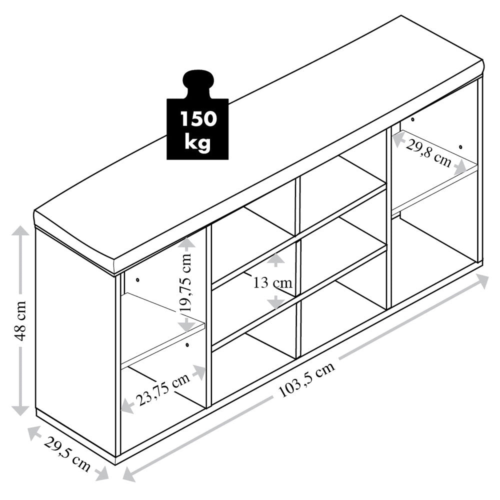 Shoe Storage Bench- Concrete Grey