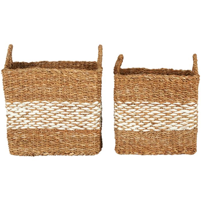 Set of 2 Square Seagrass Baskets