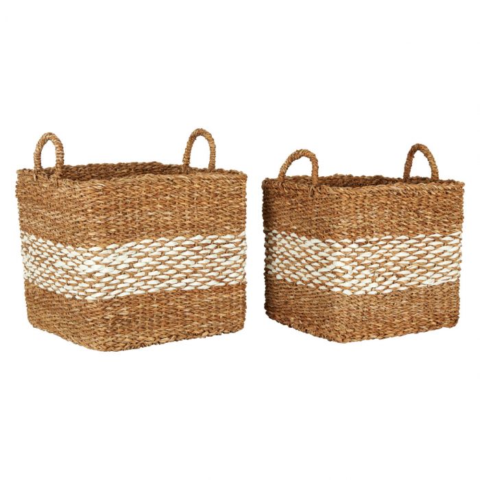 Set of 2 Square Seagrass Baskets