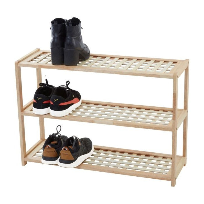 Natural Wood 3 Tier Shoe Rack – The Organised Store