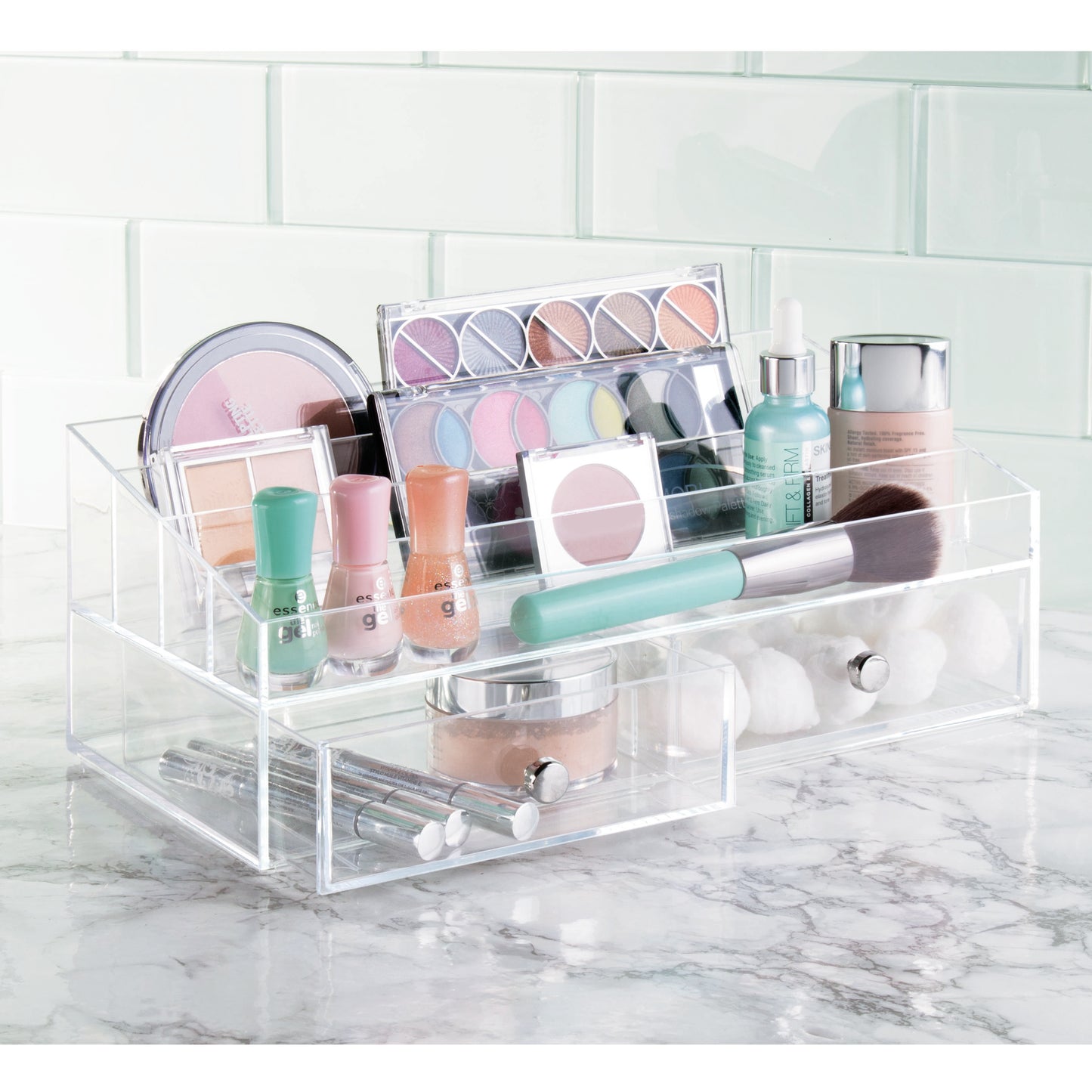 Cosmetic Organizer with 2 Drawers & 4 Departments - The Organised Store