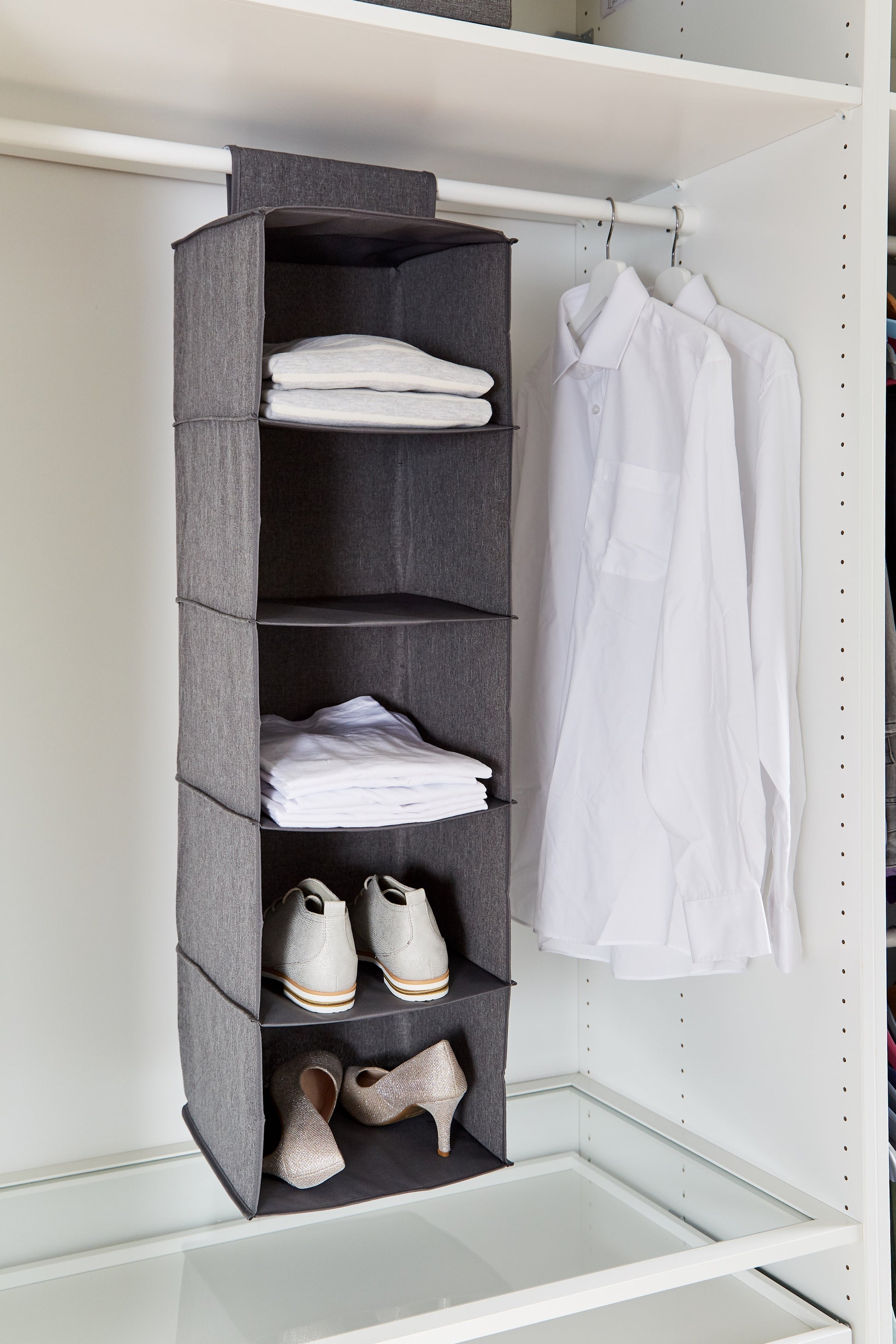 Closet Hanging Organiser- 5 shelves- Premium Quality - The Organised Store