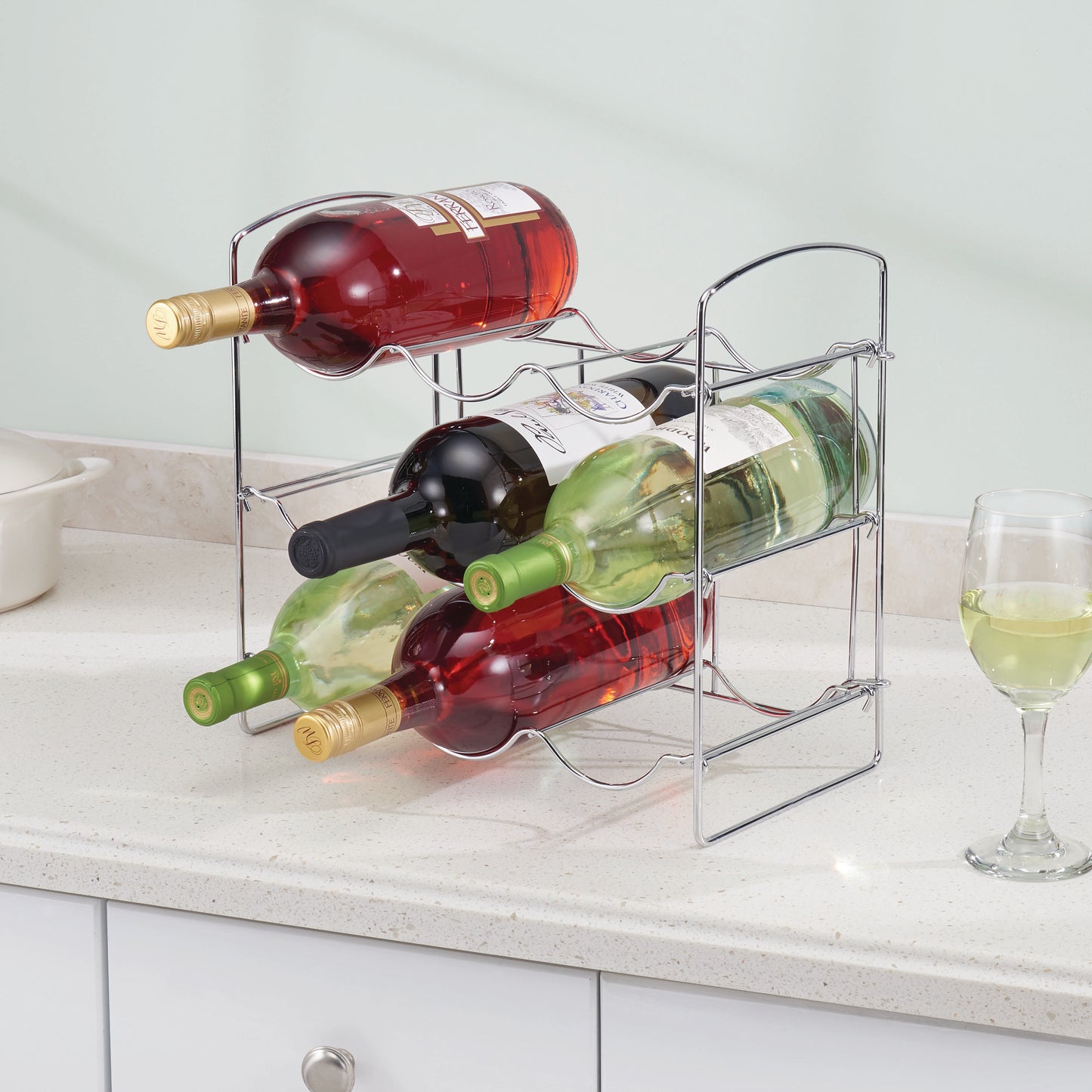 9 Bottle Wine Rack Chrome