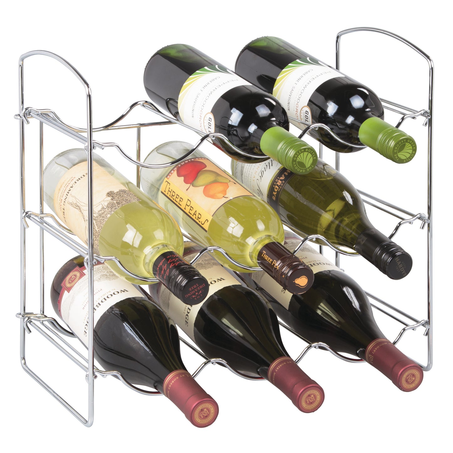 9 Bottle Wine Rack Chrome