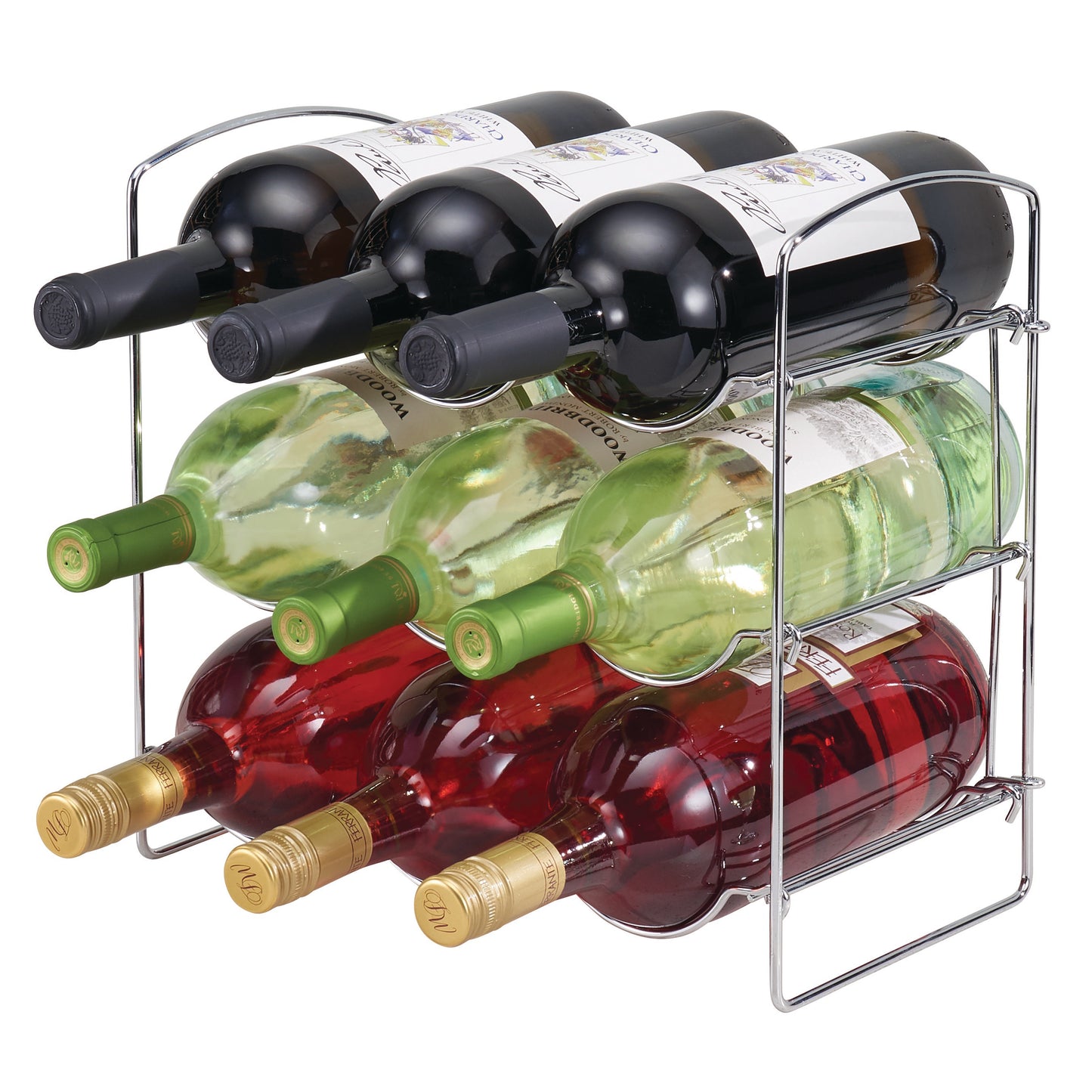 9 Bottle Wine Rack Chrome