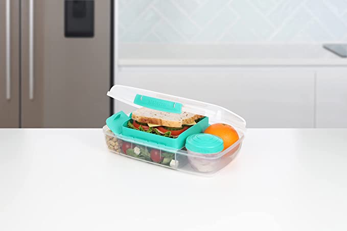 1.76L Bento Box To Go - with Yogurt Pot - Teal