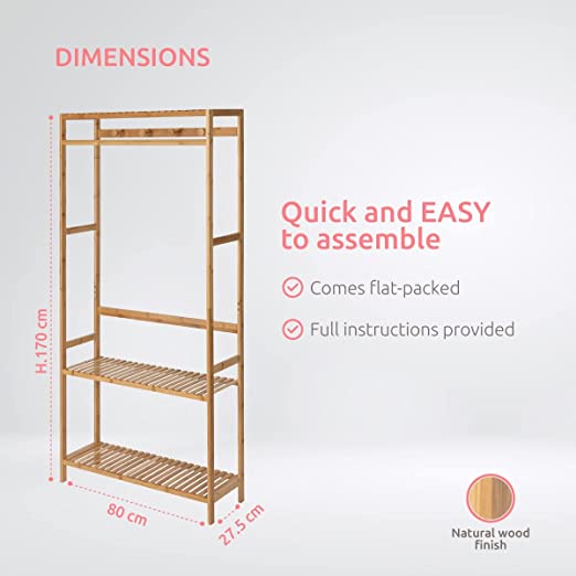 Bamboo Nara Multifunctional Clothes Rack