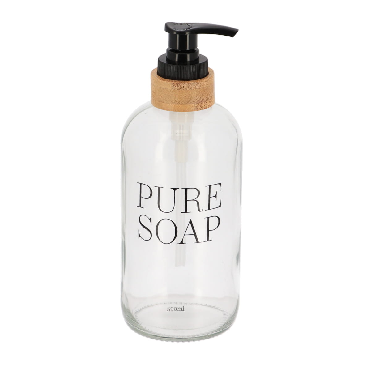 Glass Bamboo Soap Dispenser Bottle- Various Sizes