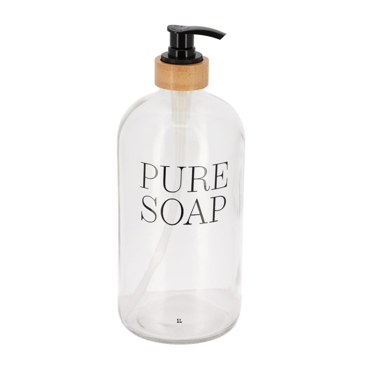 Glass Bamboo Soap Dispenser Bottle- Various Sizes