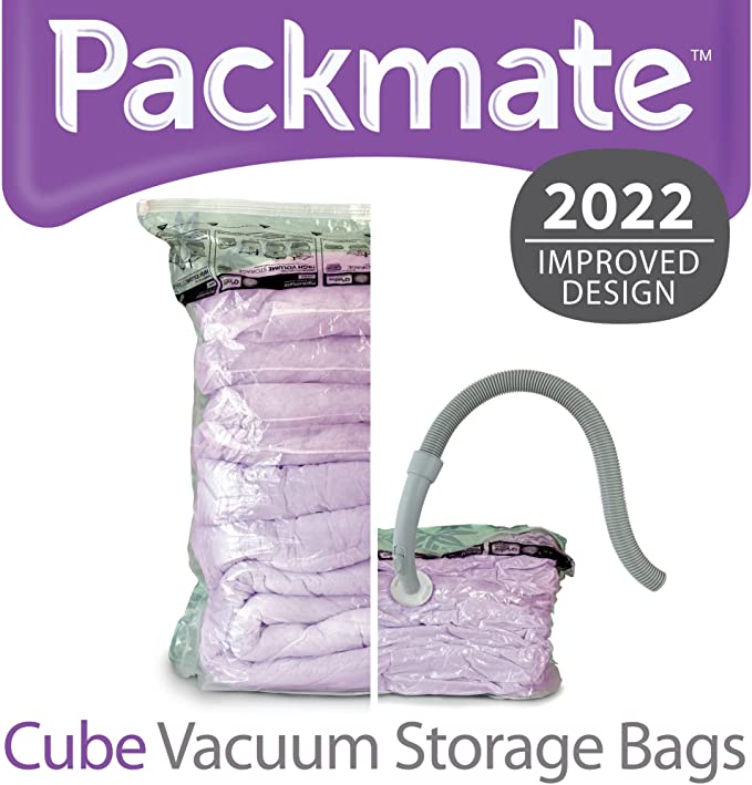 PACKMATE Set of 2 High Volume Cube Vacuum Bags- Extra Large