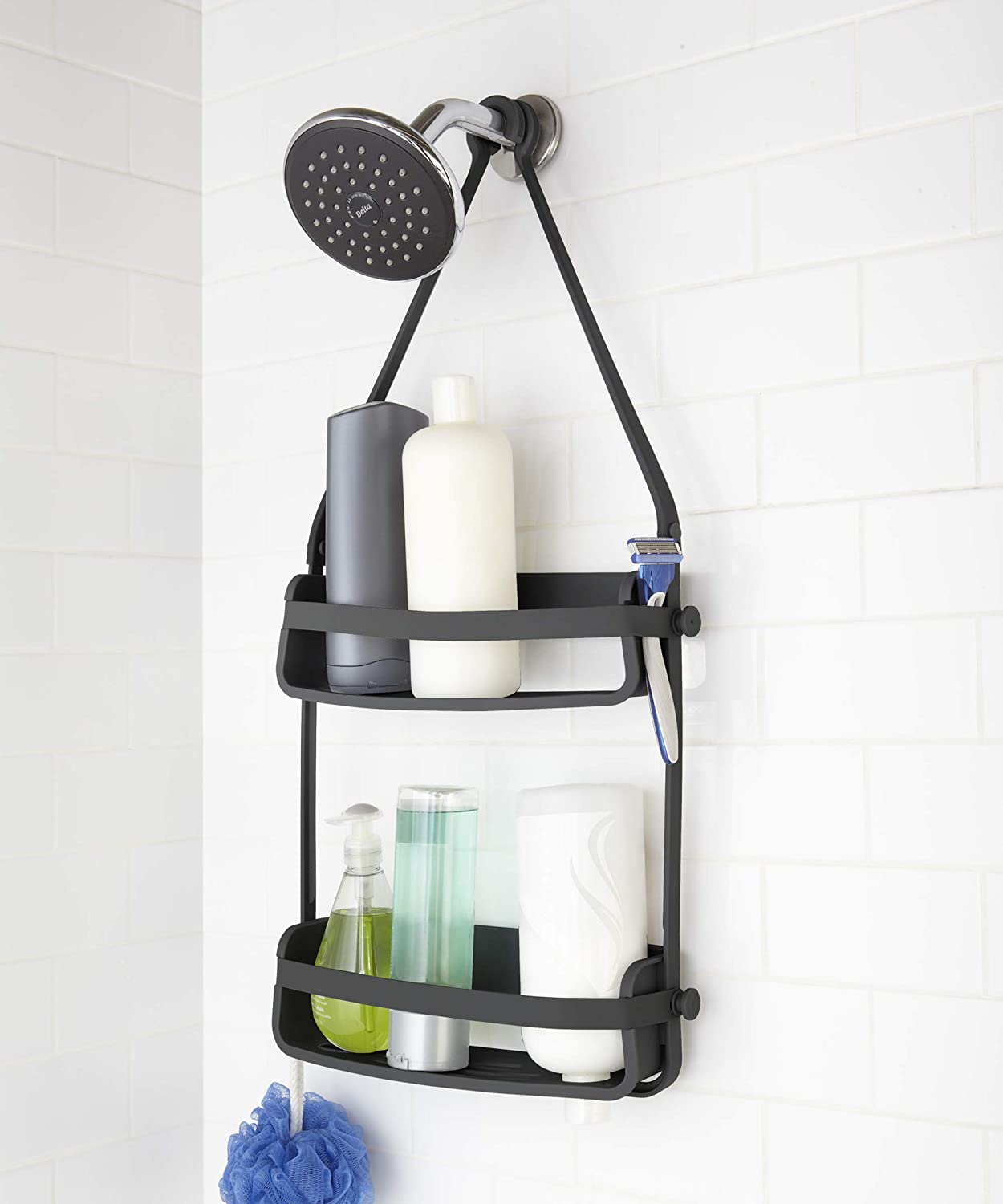 Flex No Rust Shower Caddy - Black- White or Grey